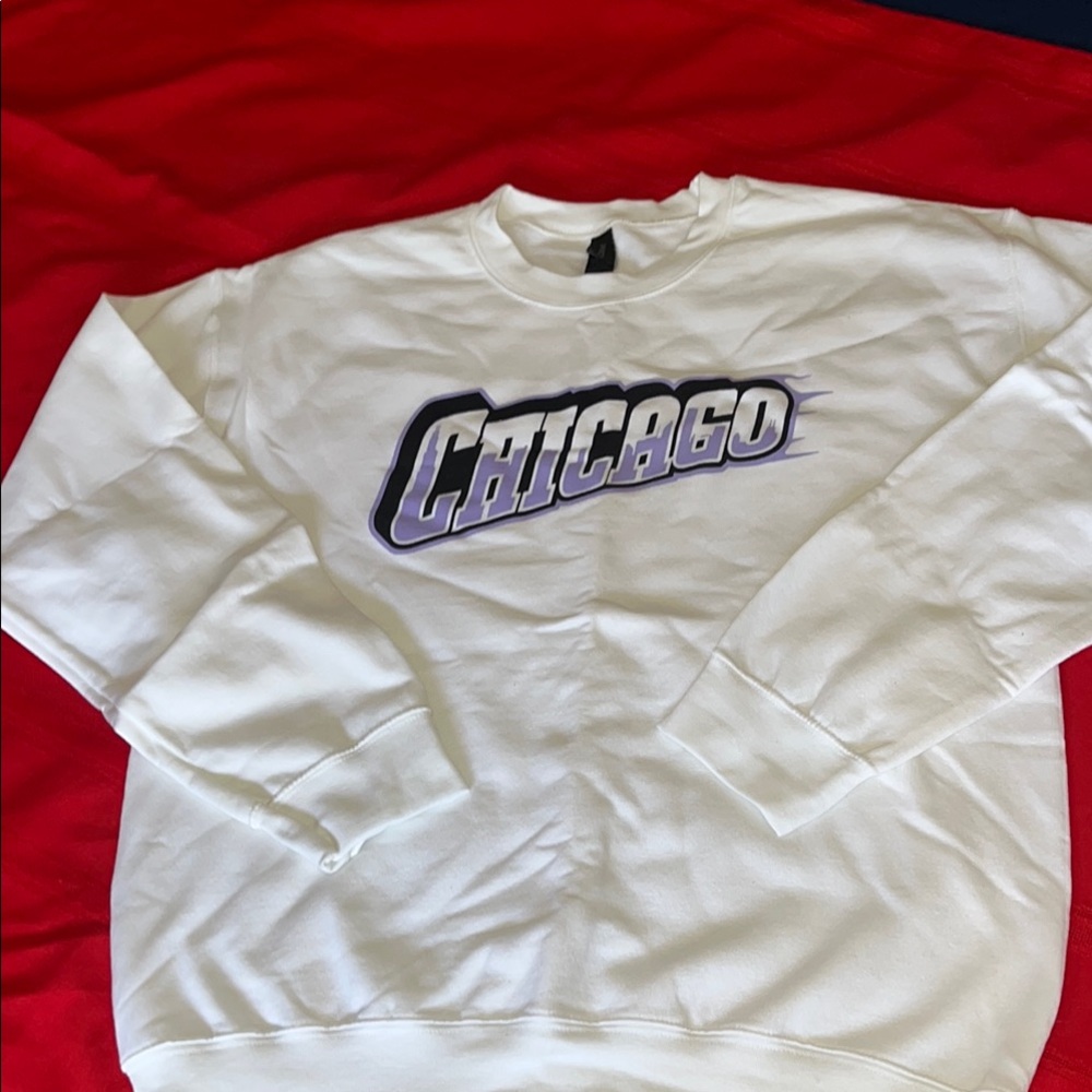 Medium White Chicago Crewneck